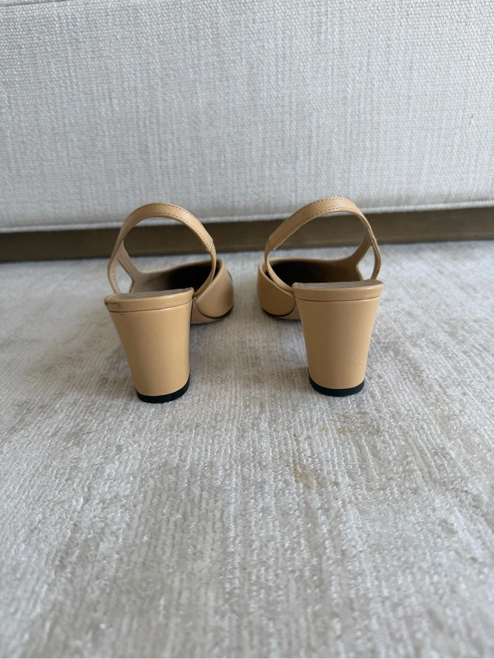 CHANEL Beige and Black Two-Tone Slingback Mules